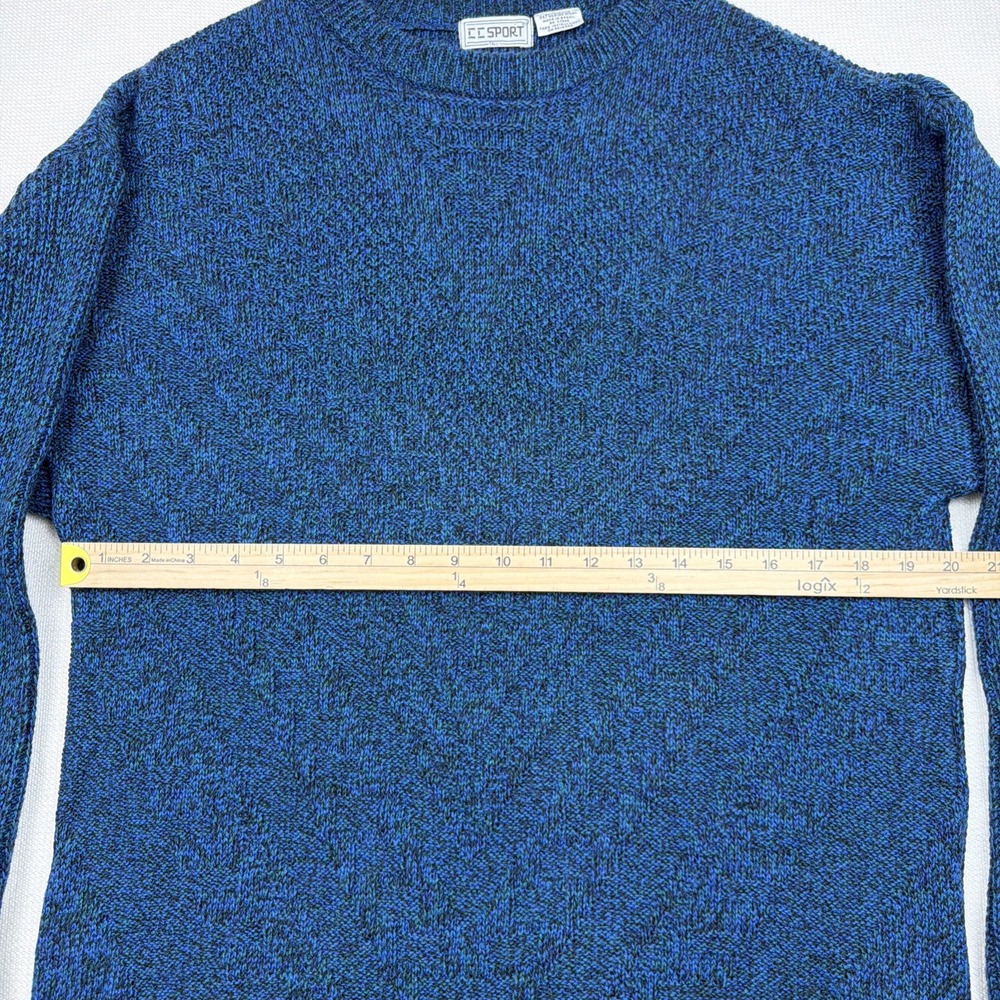 VTG CC SPORT Marled Crewneck Sweater Mens L-Tall Chevron-Style Front Wool Blend - Picture 6 of 14